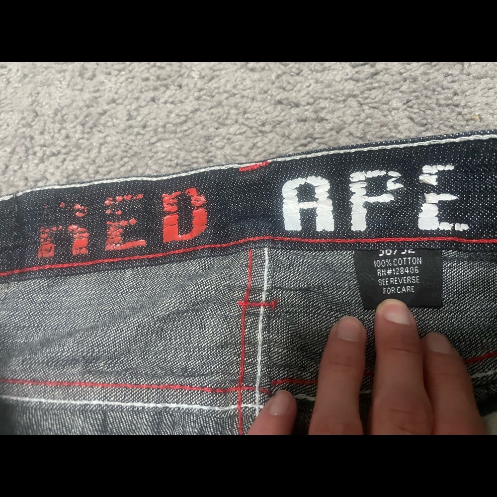 RED APE Denim blue with white and red stitching W36 L 34